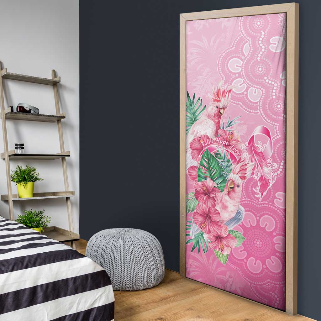Australia Cockatoos Breast Cancer Door Cover Faith Hope Love