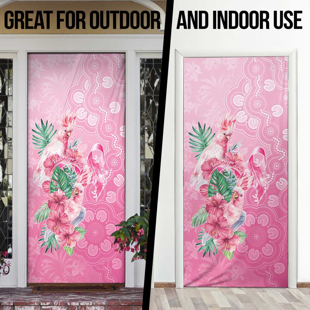 Australia Cockatoos Breast Cancer Door Cover Faith Hope Love
