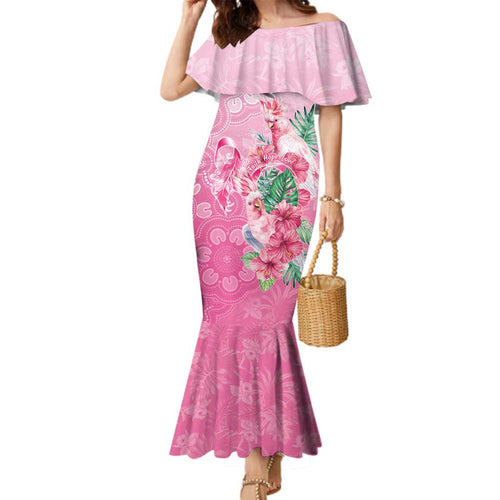 Australia Cockatoos Breast Cancer Family Matching Mermaid Dress and Hawaiian Shirt Faith Hope Love