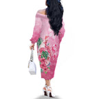 Australia Cockatoos Breast Cancer Family Matching Off The Shoulder Long Sleeve Dress and Hawaiian Shirt Faith Hope Love