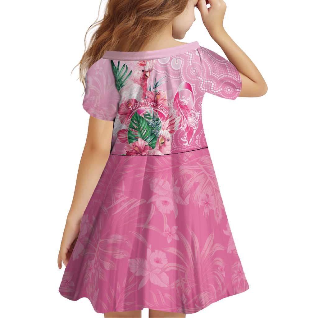 Australia Cockatoos Breast Cancer Family Matching Off Shoulder Short Dress and Hawaiian Shirt Faith Hope Love