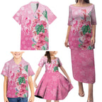 Australia Cockatoos Breast Cancer Family Matching Puletasi and Hawaiian Shirt Faith Hope Love
