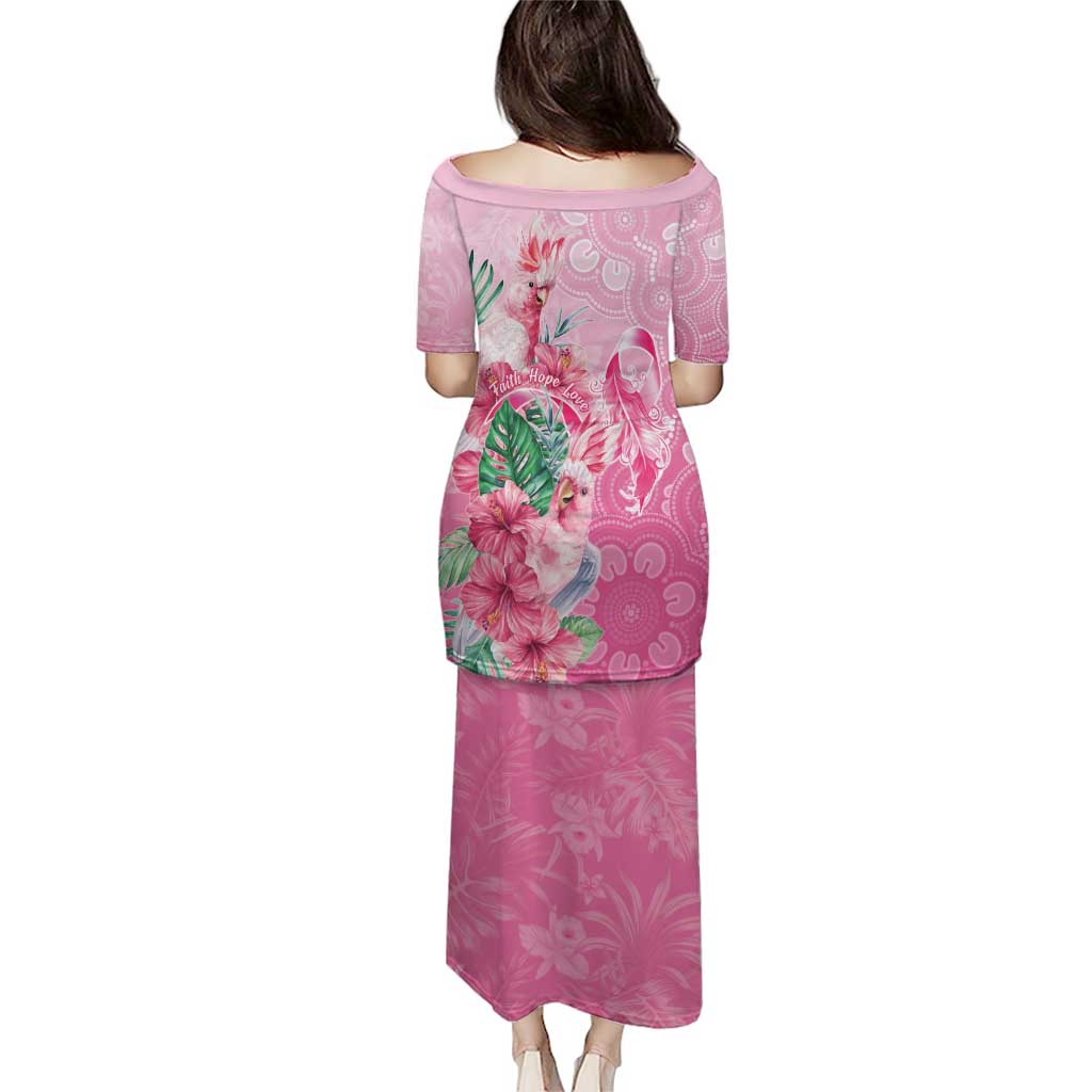 Australia Cockatoos Breast Cancer Family Matching Puletasi and Hawaiian Shirt Faith Hope Love