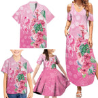 Australia Cockatoos Breast Cancer Family Matching Summer Maxi Dress and Hawaiian Shirt Faith Hope Love