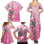 Australia Cockatoos Breast Cancer Family Matching Summer Maxi Dress and Hawaiian Shirt Faith Hope Love