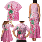 Australia Cockatoos Breast Cancer Family Matching Tank Maxi Dress and Hawaiian Shirt Faith Hope Love