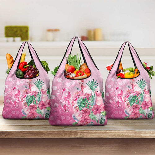 Australia Cockatoos Breast Cancer Grocery Bag Faith Hope Love
