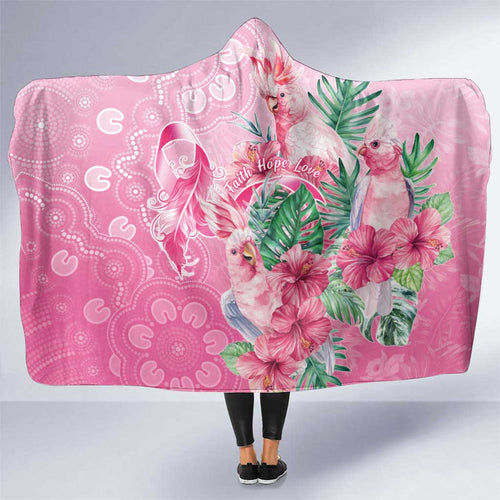 Australia Cockatoos Breast Cancer Hooded Blanket Faith Hope Love