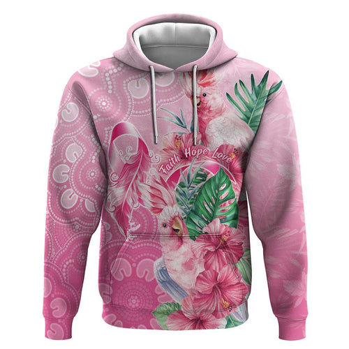 Australia Cockatoos Breast Cancer Hoodie Faith Hope Love