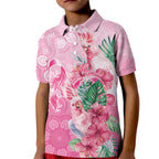 Australia Cockatoos Breast Cancer Kid Polo Shirt Faith Hope Love