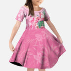 Australia Cockatoos Breast Cancer Kid Short Sleeve Dress Faith Hope Love