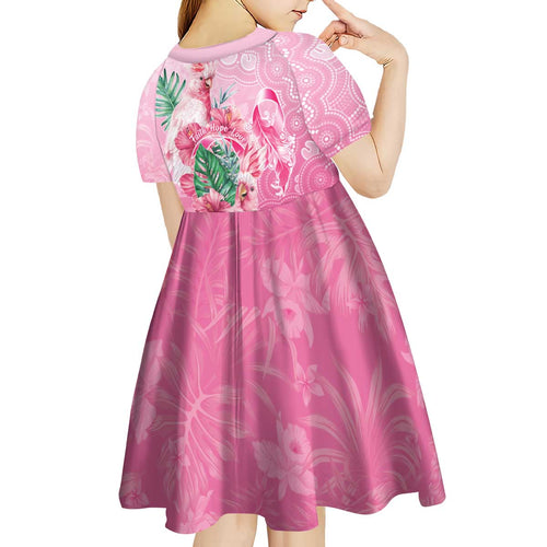 Australia Cockatoos Breast Cancer Kid Short Sleeve Dress Faith Hope Love