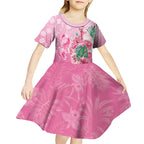 Australia Cockatoos Breast Cancer Kid Short Sleeve Dress Faith Hope Love