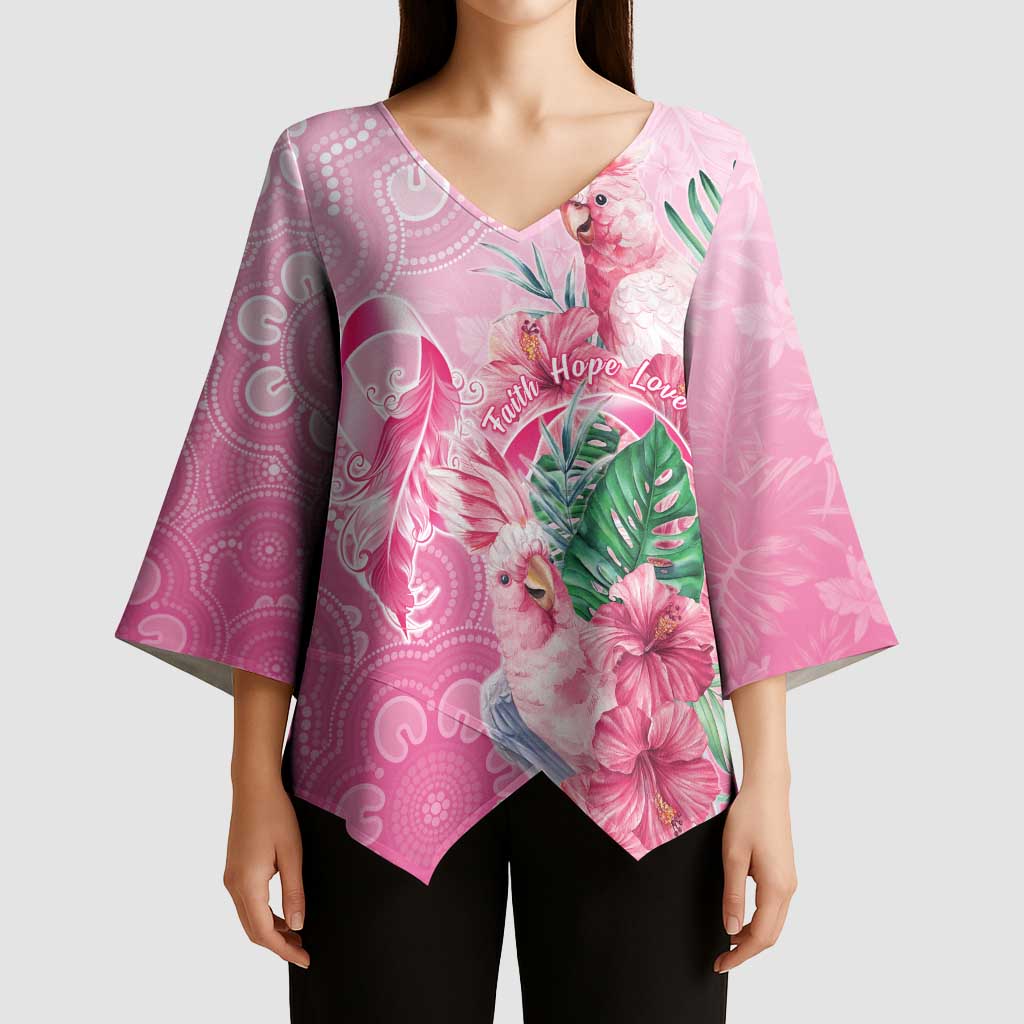 Australia Cockatoos Breast Cancer Kimono Sleeve Blouse Faith Hope Love