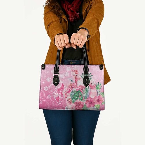 Australia Cockatoos Breast Cancer Leather Bag Faith Hope Love