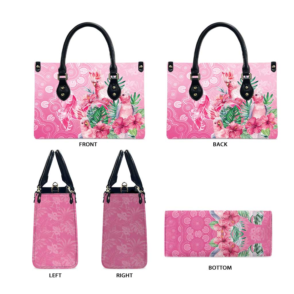 Australia Cockatoos Breast Cancer Leather Bag Faith Hope Love