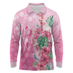 Australia Cockatoos Breast Cancer Long Sleeve Polo Shirt Faith Hope Love