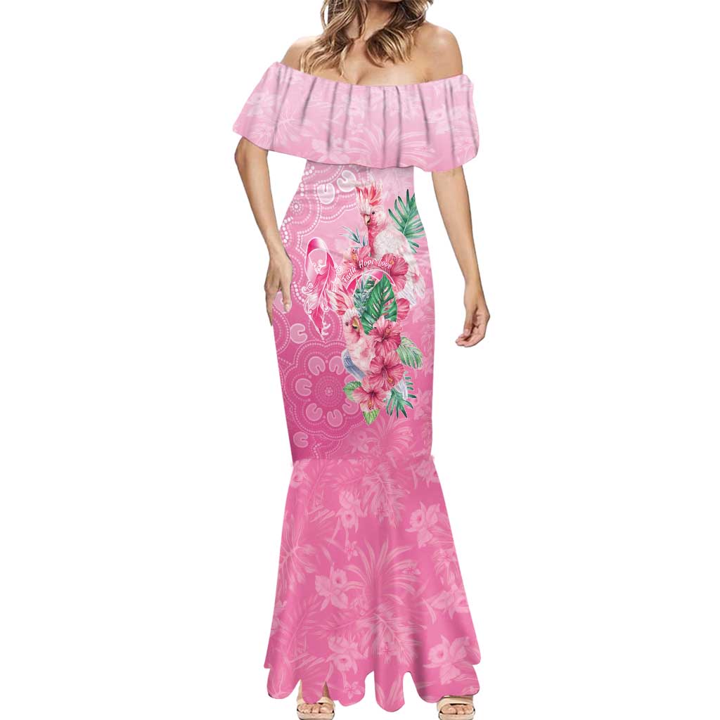 Australia Cockatoos Breast Cancer Mermaid Dress Faith Hope Love