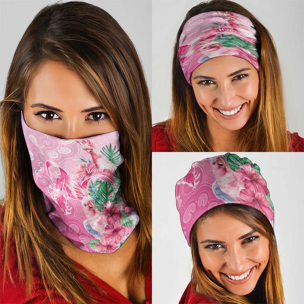 Australia Cockatoos Breast Cancer Neck Gaiter Faith Hope Love