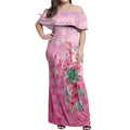 Australia Cockatoos Breast Cancer Off Shoulder Maxi Dress Faith Hope Love