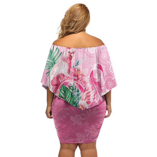 Australia Cockatoos Breast Cancer Off Shoulder Short Dress Faith Hope Love