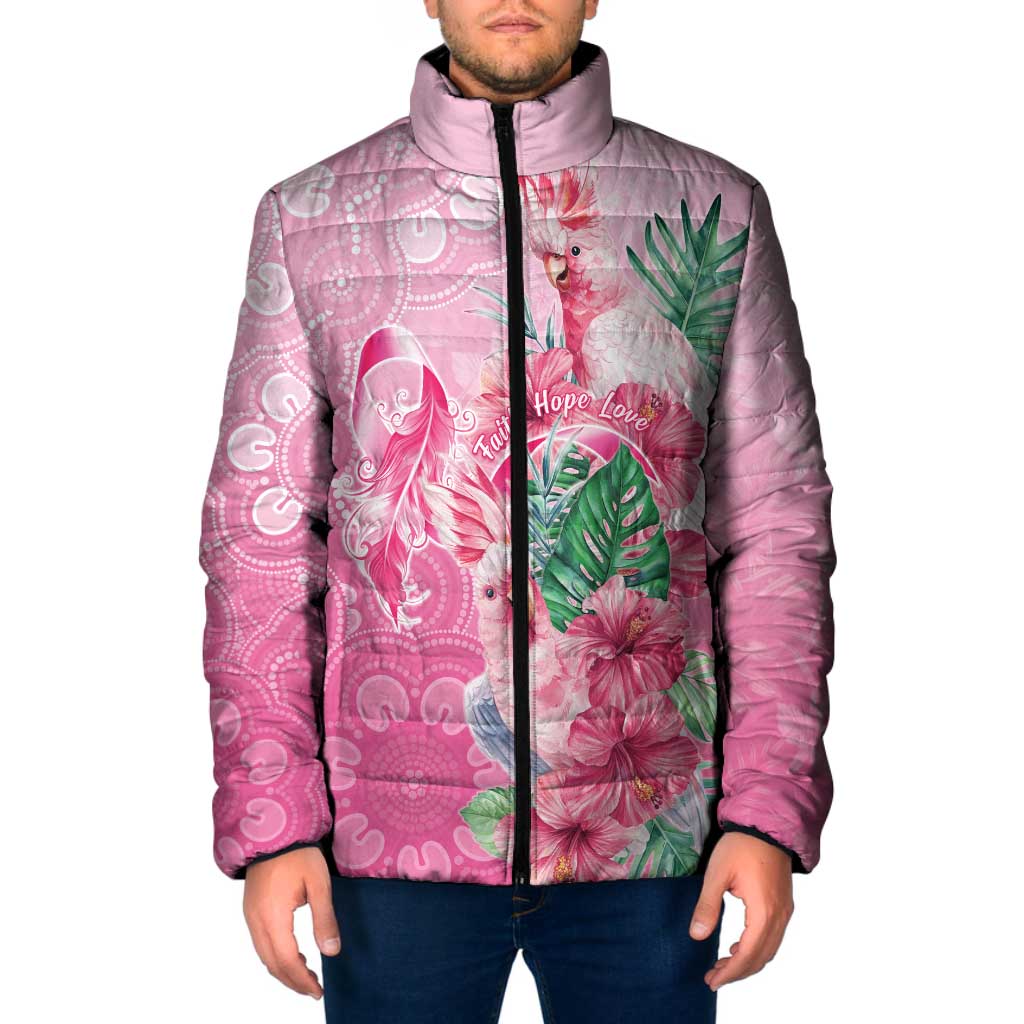 Australia Cockatoos Breast Cancer Padded Jacket Faith Hope Love
