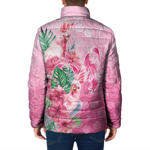 Australia Cockatoos Breast Cancer Padded Jacket Faith Hope Love