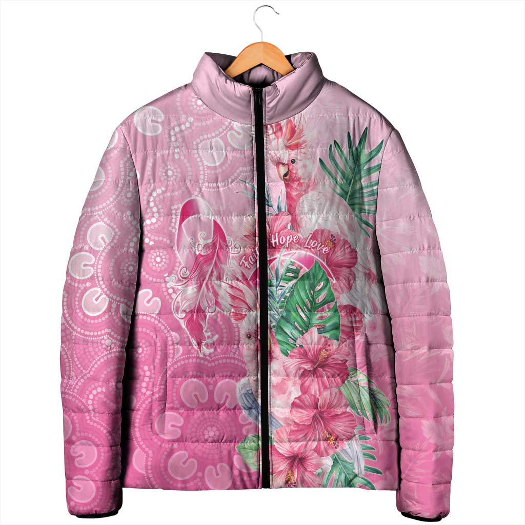 Australia Cockatoos Breast Cancer Padded Jacket Faith Hope Love
