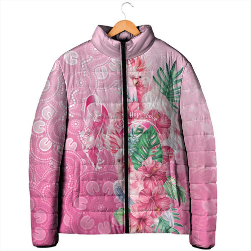 Australia Cockatoos Breast Cancer Padded Jacket Faith Hope Love