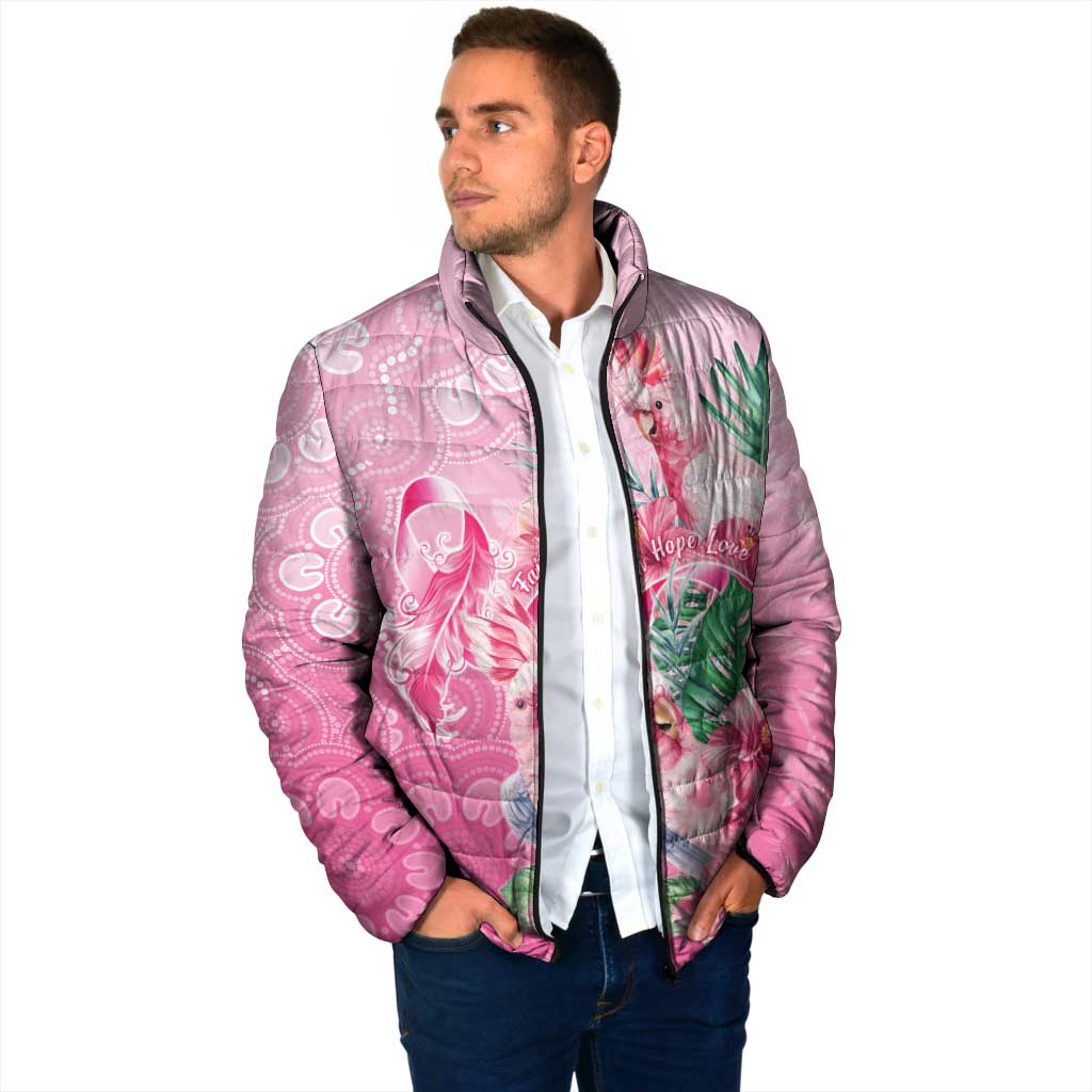 Australia Cockatoos Breast Cancer Padded Jacket Faith Hope Love