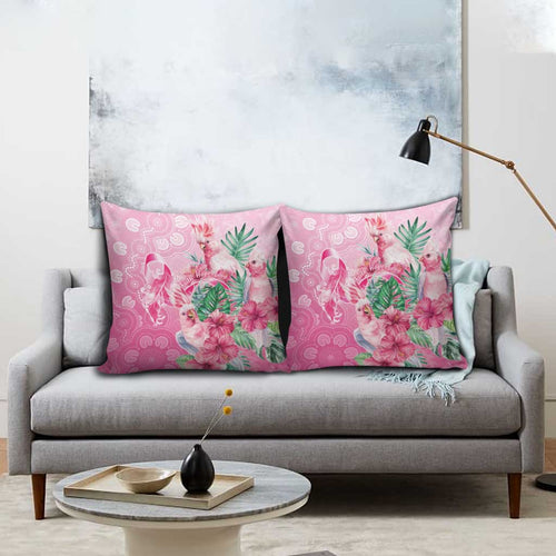Australia Cockatoos Breast Cancer Pillow Cover Faith Hope Love