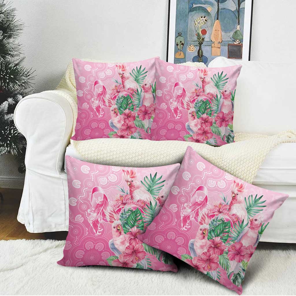 Australia Cockatoos Breast Cancer Pillow Cover Faith Hope Love