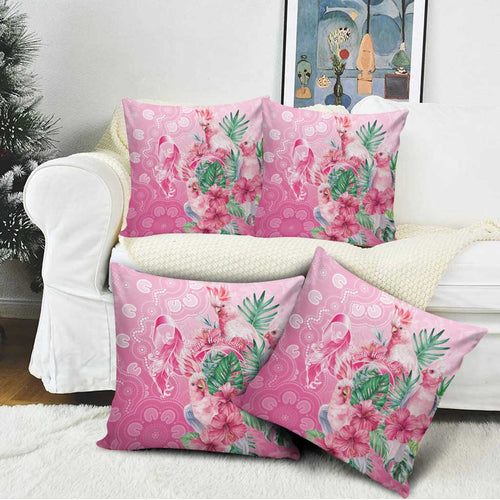 Australia Cockatoos Breast Cancer Pillow Cover Faith Hope Love