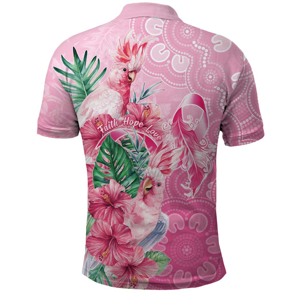 Australia Cockatoos Breast Cancer Polo Shirt Faith Hope Love