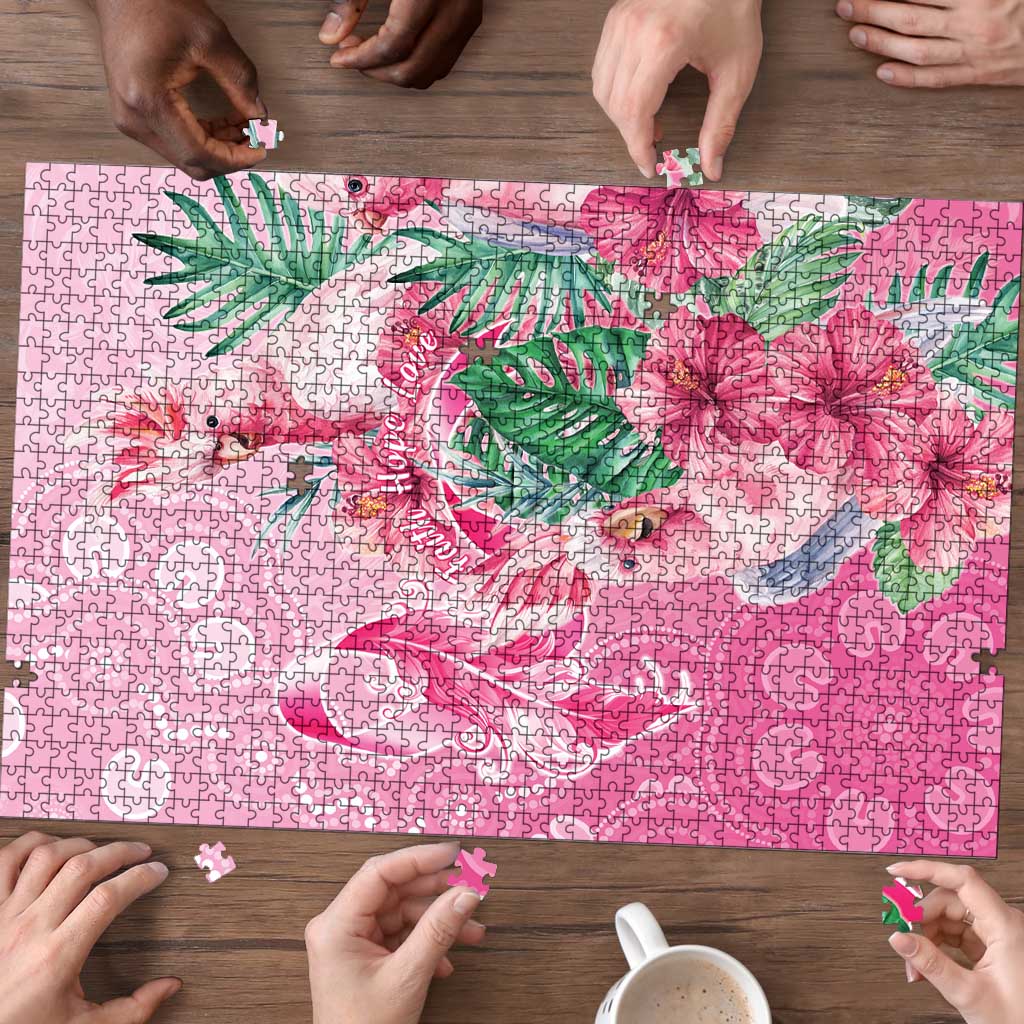 Australia Cockatoos Breast Cancer Puzzle Faith Hope Love