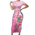 Australia Cockatoos Breast Cancer Short Sleeve Bodycon Dress Faith Hope Love