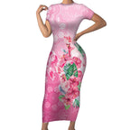 Australia Cockatoos Breast Cancer Short Sleeve Bodycon Dress Faith Hope Love