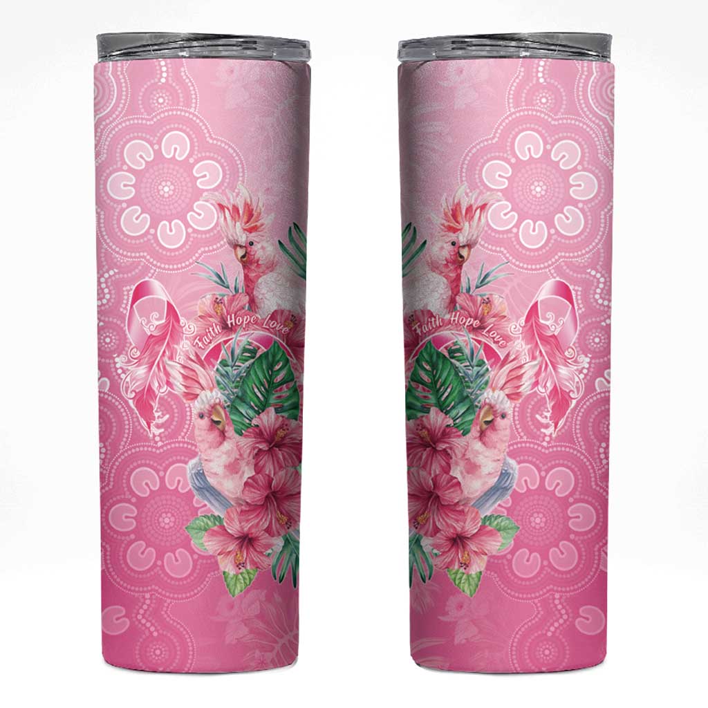 Australia Cockatoos Breast Cancer Skinny Tumbler Faith Hope Love