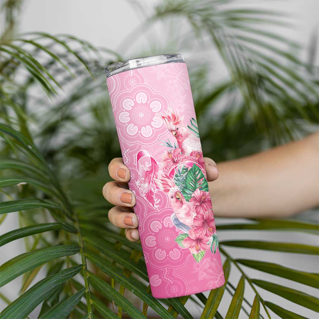Australia Cockatoos Breast Cancer Skinny Tumbler Faith Hope Love