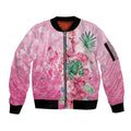 Australia Cockatoos Breast Cancer Sleeve Zip Bomber Jacket Faith Hope Love