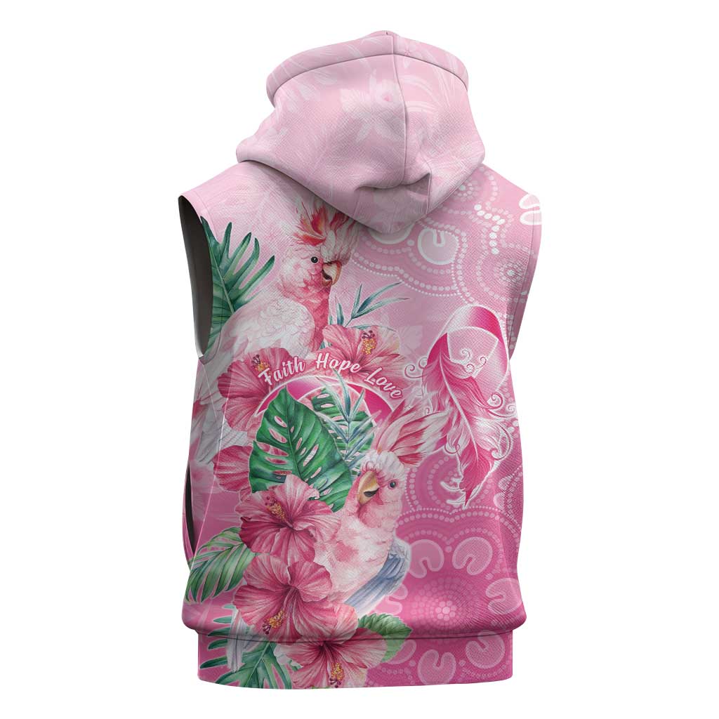 Australia Cockatoos Breast Cancer Sleeveless Hoodie Faith Hope Love