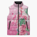 Australia Cockatoos Breast Cancer Sleeveless Puffer Jacket Faith Hope Love
