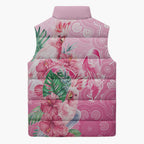 Australia Cockatoos Breast Cancer Sleeveless Puffer Jacket Faith Hope Love