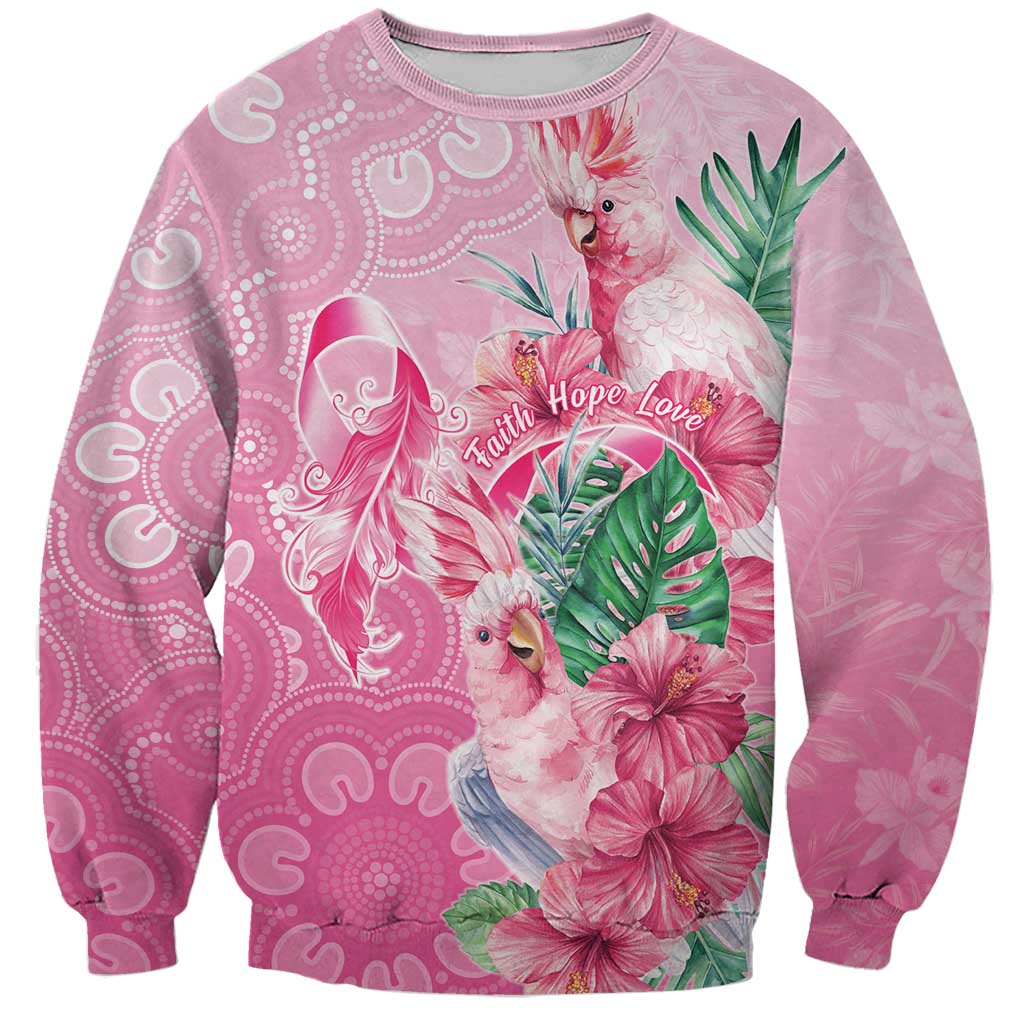 Australia Cockatoos Breast Cancer Sweatshirt Faith Hope Love