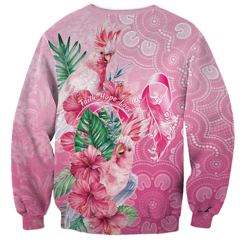 Australia Cockatoos Breast Cancer Sweatshirt Faith Hope Love