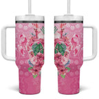 Australia Cockatoos Breast Cancer Tumbler With Handle Faith Hope Love
