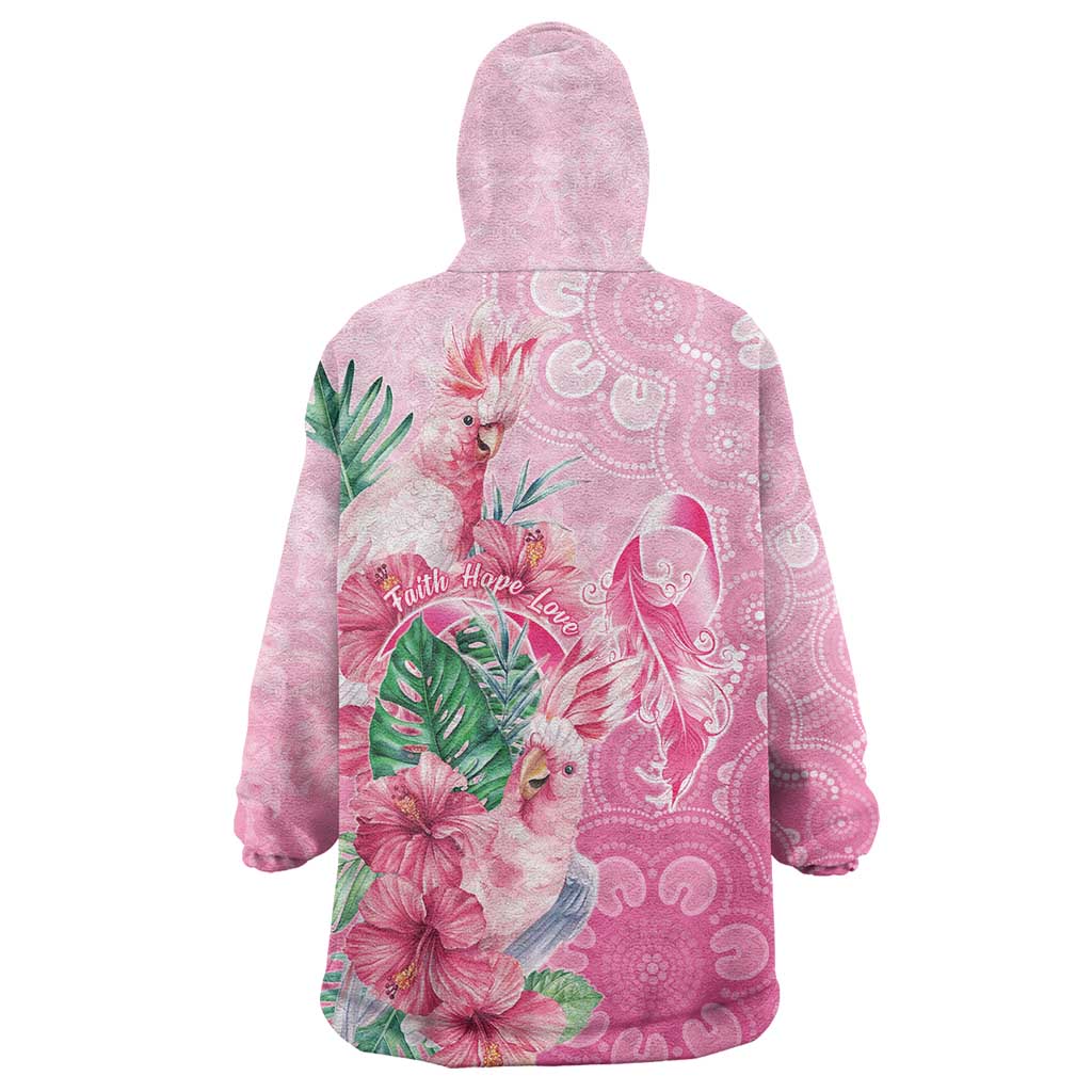 Australia Cockatoos Breast Cancer Wearable Blanket Hoodie Faith Hope Love
