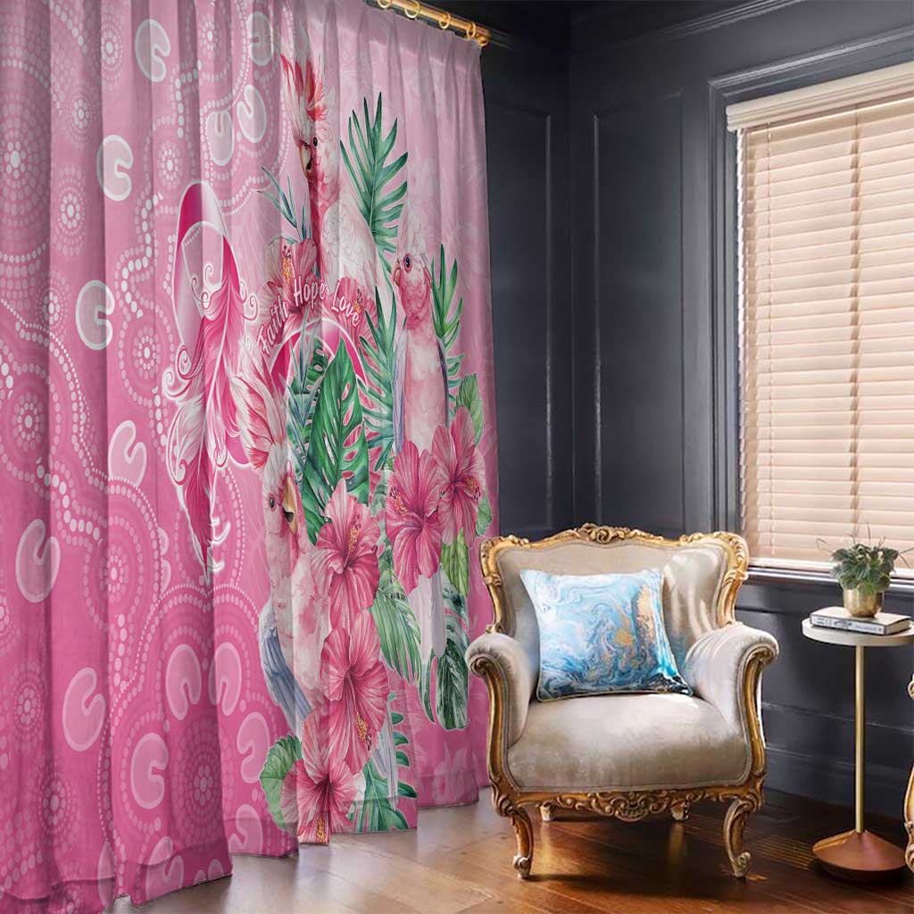 Australia Cockatoos Breast Cancer Window Curtain Faith Hope Love
