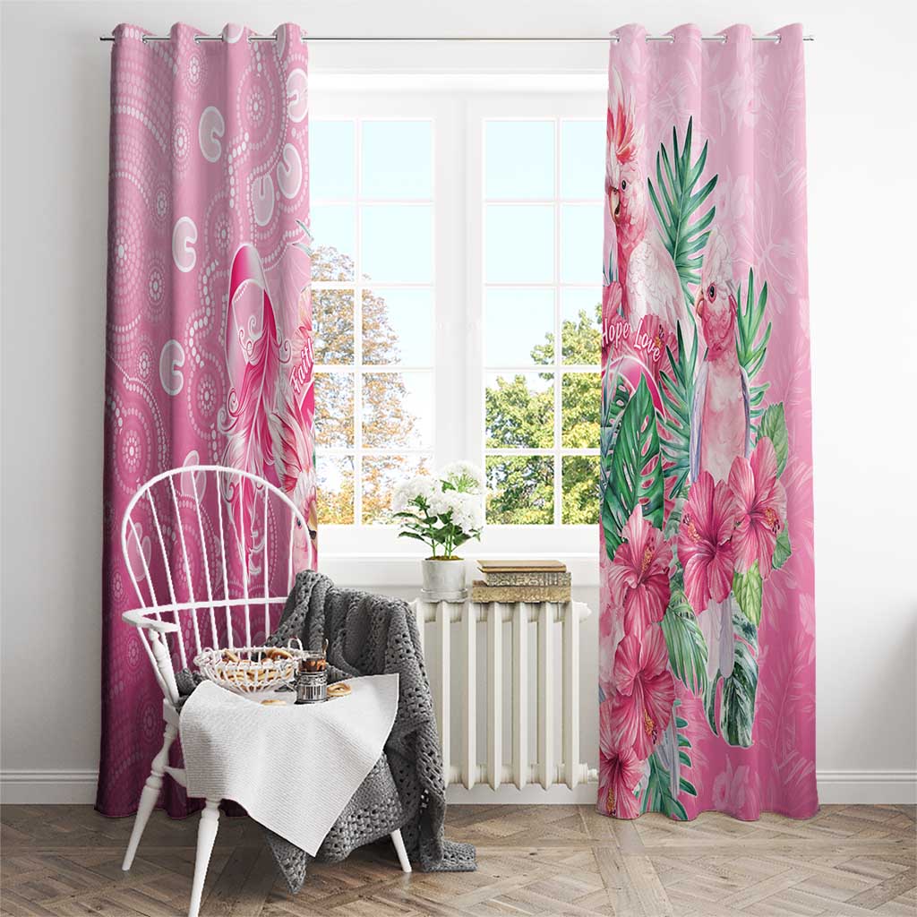 Australia Cockatoos Breast Cancer Window Curtain Faith Hope Love