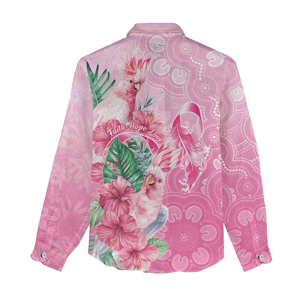 Australia Cockatoos Breast Cancer Women Casual Shirt Faith Hope Love